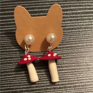 Handmade Polymer Clay Mushroom Earrings